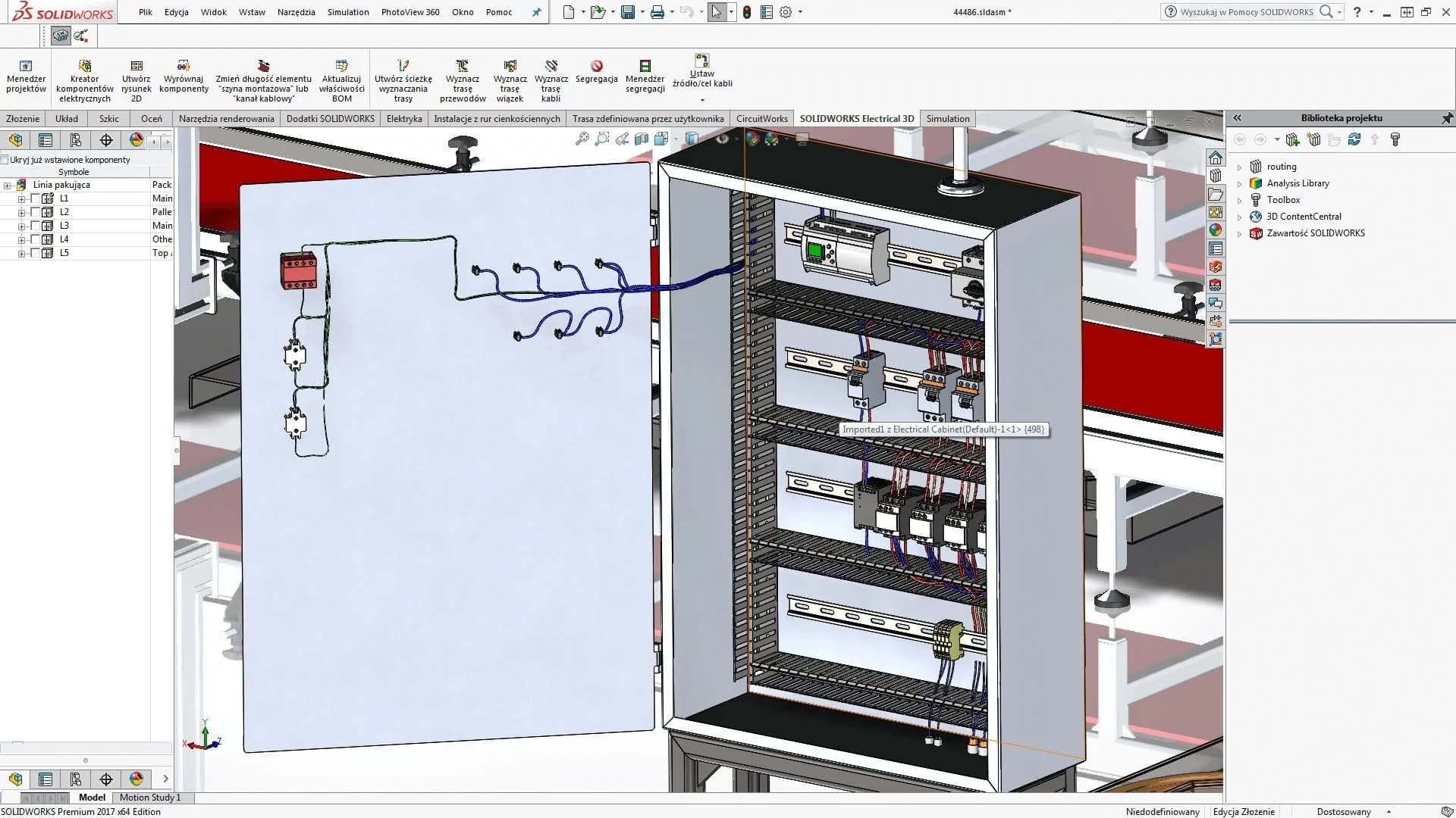 SOLIDWORKS Electrical 3D: elektrik kabini içinde kablo güzergâhı ve bağlantı tasarımı
