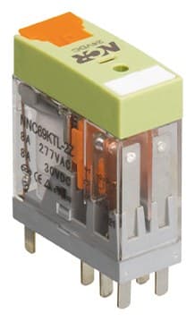 NCR NNC69KTL-2Z minyatür röle, 2 C/O, bobin 24 V AC, test butonlu ve LED'li